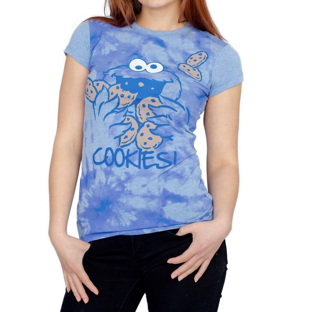 Sesame Street Cookie Monster Nom Nom Cookies Tie-Dye T-Shirt - M