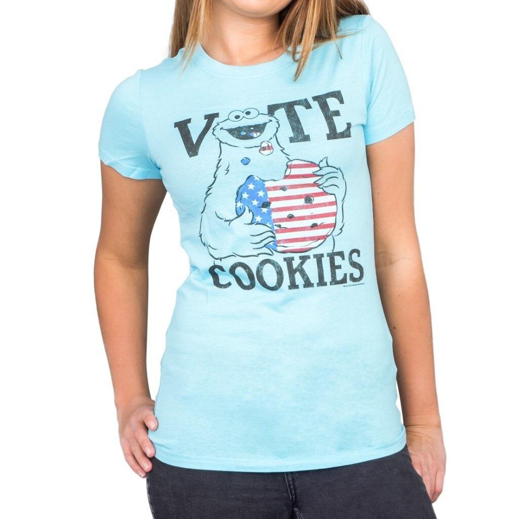 Sesame Street Vote Cookies Cookie Monster T-Shirt - L
