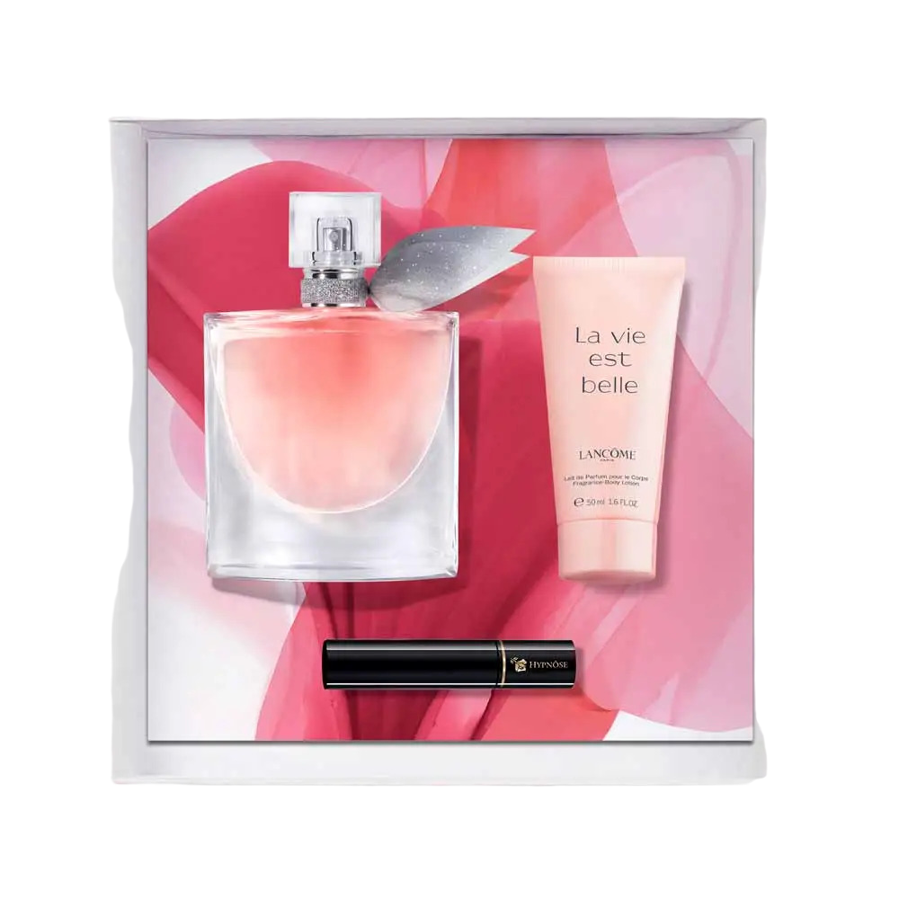 Lancome Set: La Vie Est Belle Eau De Parfum for women 50 ml + La Vie Est Belle moisturizing body lotion 50 ml + Hypnose Black Mascara 2 ml