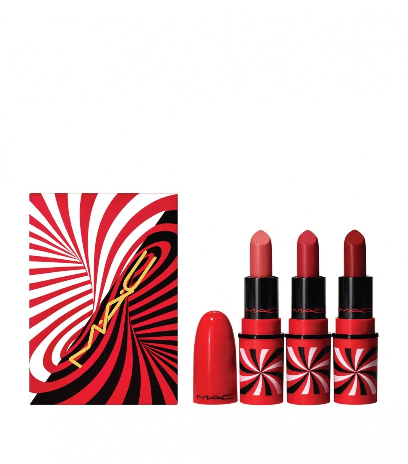 MAC Tiny Tricks Set: Mini Awespicious Cream Lipstick 17 g + + Mini Sleight of Grand Matte Cream Lipstick 18 g *miniature