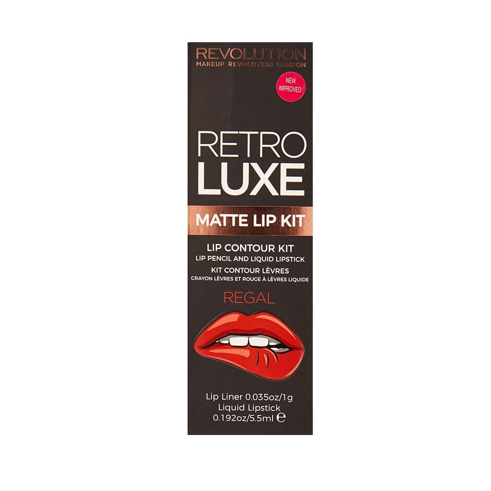 Satz Makeup Revolution: Regal Retro Luxe Lippenstift 1 g + Regal Retro Luxe Matte Liquid Lipstick 55 ml