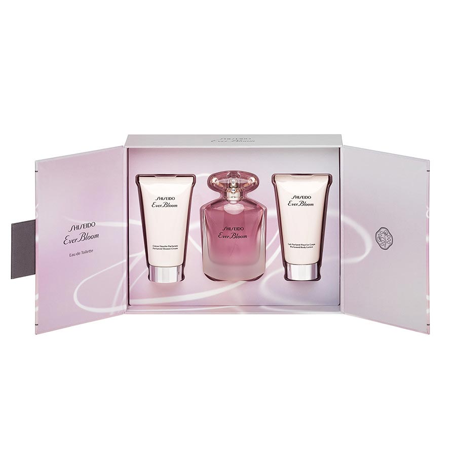 Set Shiseido: Ever Bloom, Eau De Toilette, for women, 50 ml + Ever Bloom, Moisturizing, Body Lotion, 50 ml + Ever Bloom, Moisturizing, Shower Gel, 50