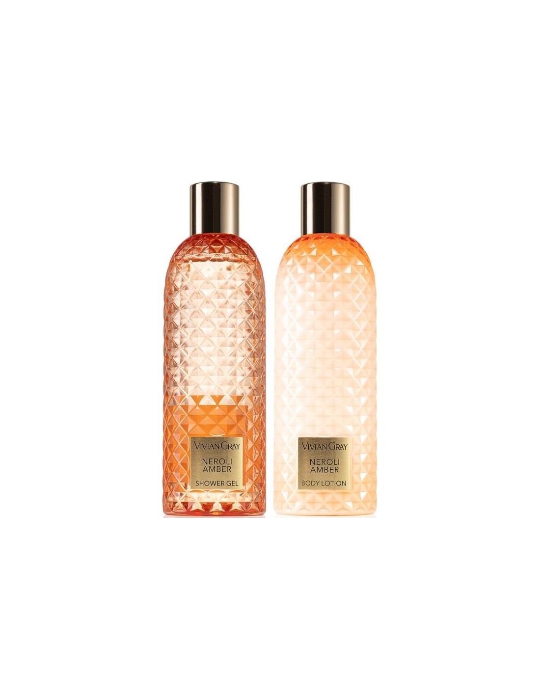 Set Vivian Gray: Gemma Neroli & Ambra Shower Gel for all skin types 300 ml + Gemma Neroli & Ambra Moisturizing Body Lotion 300 ml