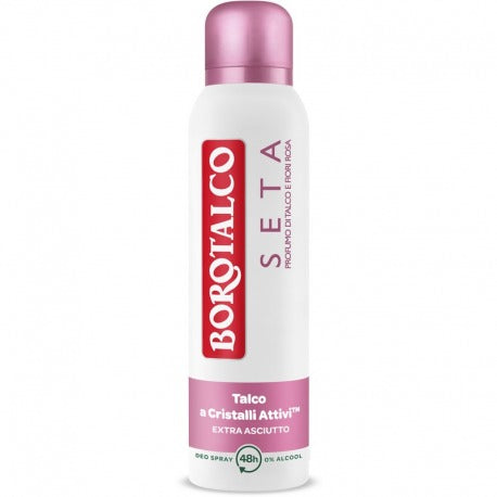 Borotalco Seiden-Deodorant-Spray, Talkumpuder und rosa Blumen, 150 ml