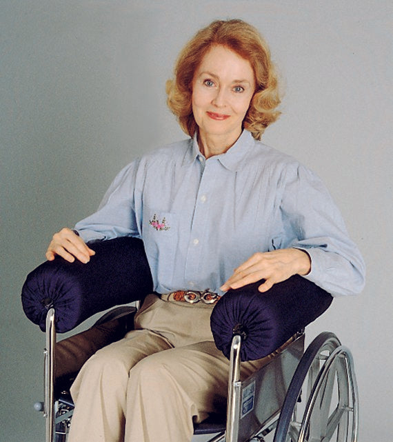 Skil-Care Lateral Stabilizer Armrest Bolster for Wheelchair, 16" x 6", w Sheepskin Cover