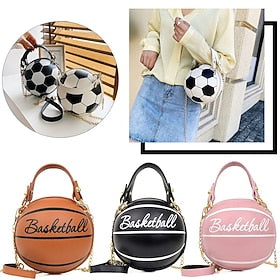 Women's Shoulder Bag PU Leather Party Daily Large Capacity Waterproof Durable White basketball White football Pink basketball