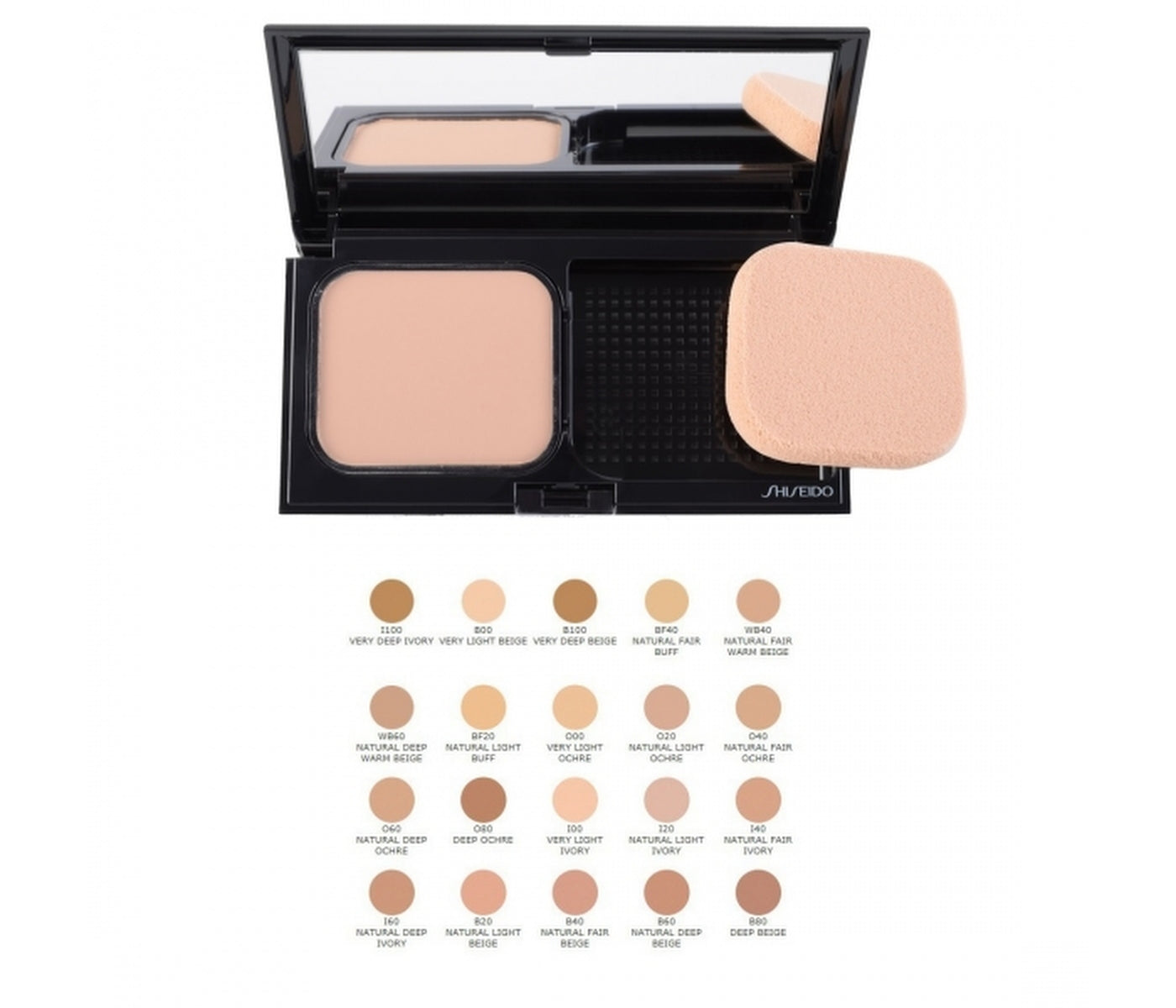 Shiseido Pure Matte Compact Foundation, Oil Free, Long-Wear, O20, Light Ochre naturale, SPF 10 Refillable 9.8g