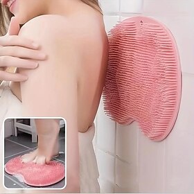 1pc artefact de bain de frottement de dos paresseux, outil de massage de bain, brosse de bain de dos, brosse en silicone, tapis de massage de salle de bain, ma