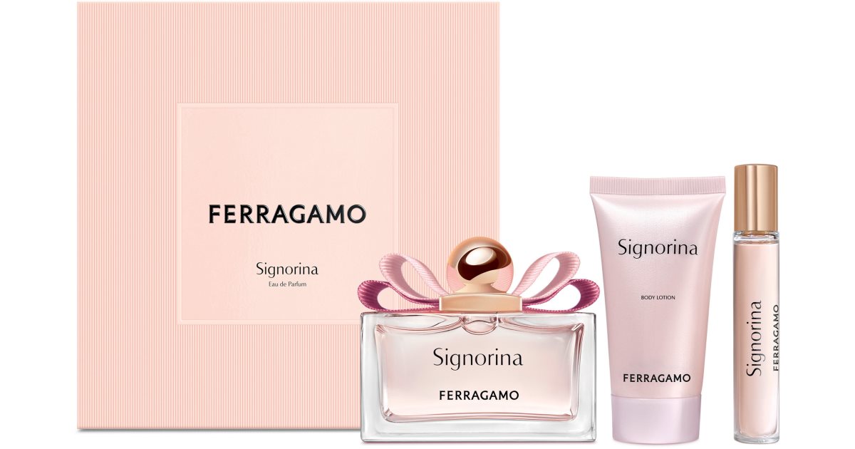 Ferragamo Signorina Women's Gift Set Eau de Parfum 100 ml + Perfumed Body Lotion 50 ml + Travel Spray 10 ml