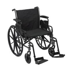 McKesson Lightweight Wheelchair 20" Seat, Detachable Desk Arms, Swingaway Footrest