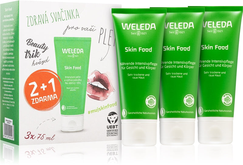 Weleda Cremă nutritivă universală pe bază de plante Skin Food pentru piele foarte uscată 3× 75 ml