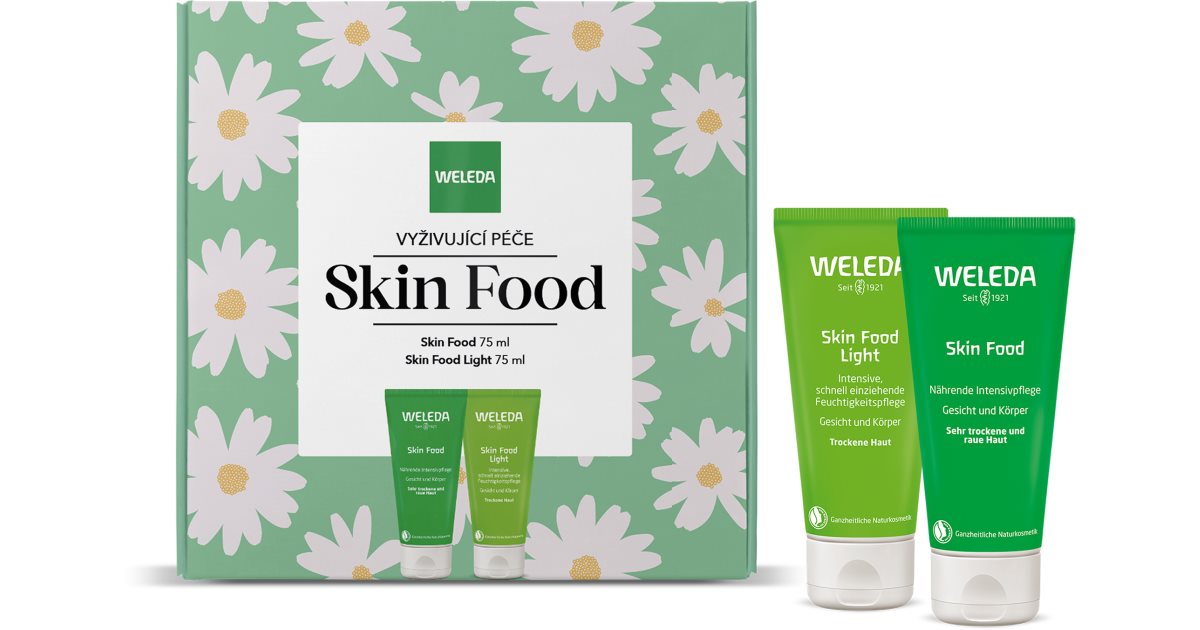 Weleda Skin Food Cutie cadou pentru femei Cremă nutritivă universală pe bază de plante pentru ten foarte uscat 75 ml + Cremă hidratantă ușoară pentru