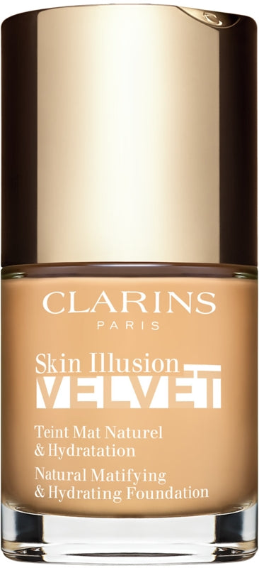 Clarins Skin Illusion Velvet Liquid foundation with a matte finish and a nourishing effect, colour 105N 30 ml