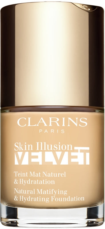Clarins Skin Illusion Velvet Liquid foundation with matte finish nourishing effect color 100.5W 30 ml