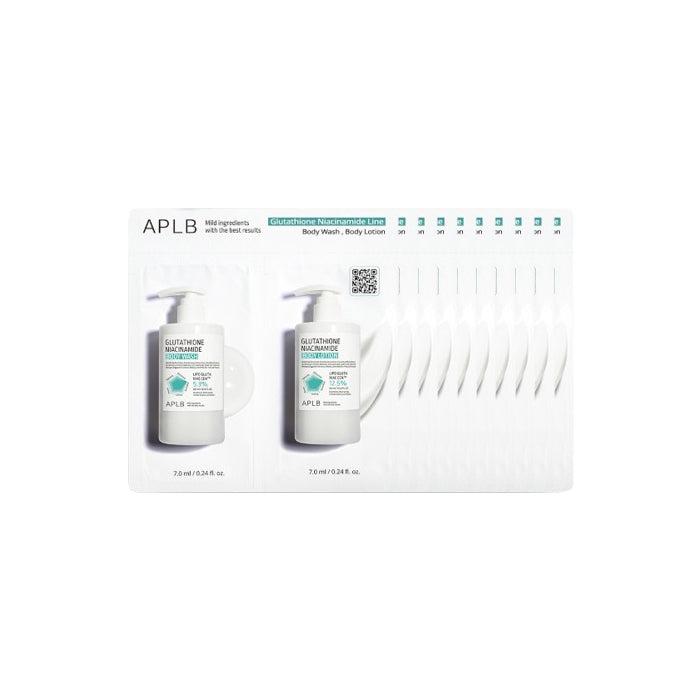 APLB - Glutathione Niacinamide Body Lotion & Wash Sachet Pack - 10pcs Set