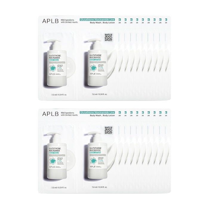 APLB - Glutathione Niacinamide Body Lotion & Wash Sachet Pack - 20pcs Set