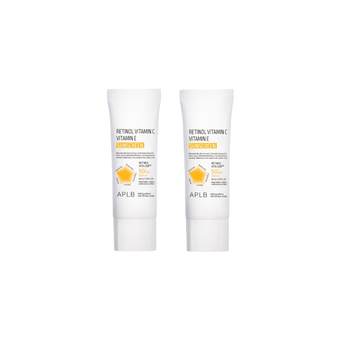 APLB - Retinol Vitamin C Vitamin E Sunscreen SPF50+ PA++++ - 40ml (2ea) Set
