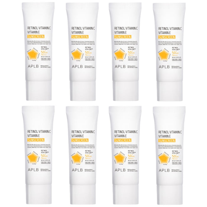 APLB - Retinol Vitamin C Vitamin E Sunscreen SPF50+ PA++++ - 40ml (8ea) Set