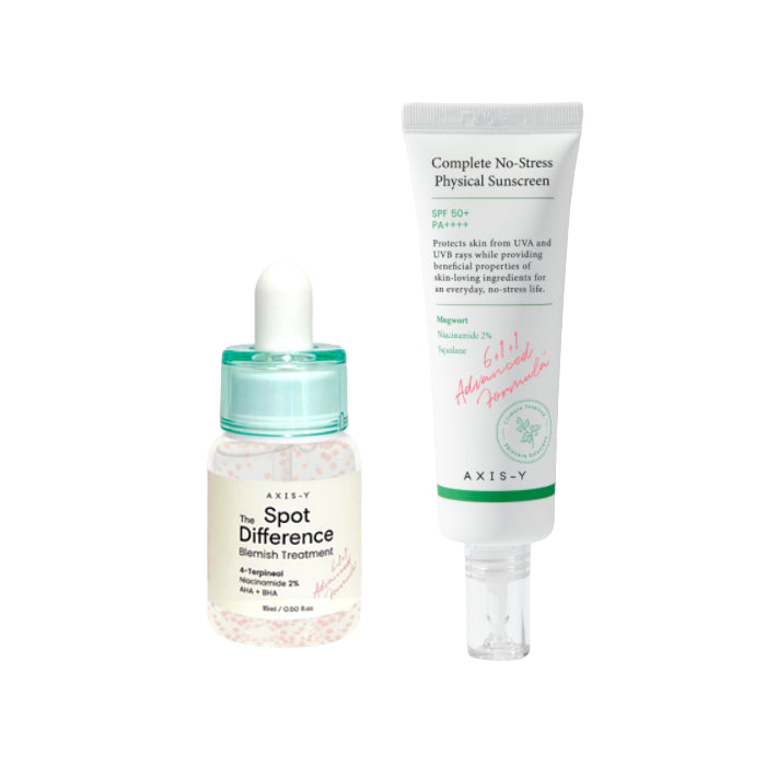AXIS-Y Complete No Stress Physical Sunscreen X Spot The Difference Blemish Treatment