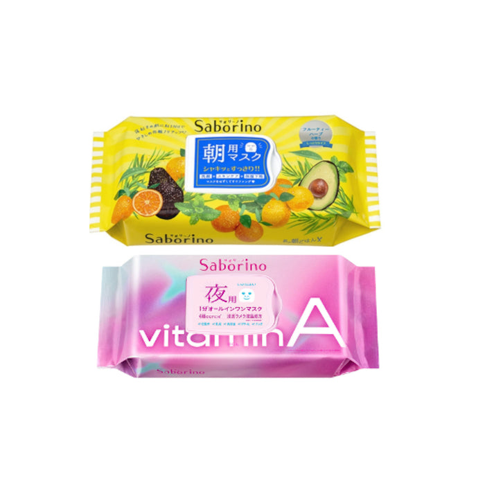 BCL - Saborino Morning Mask - Fruity Herbal - 32pc (1ea) & BCL - Saborino Good Night Mask - 30 pc - Vitamin A (1ea)