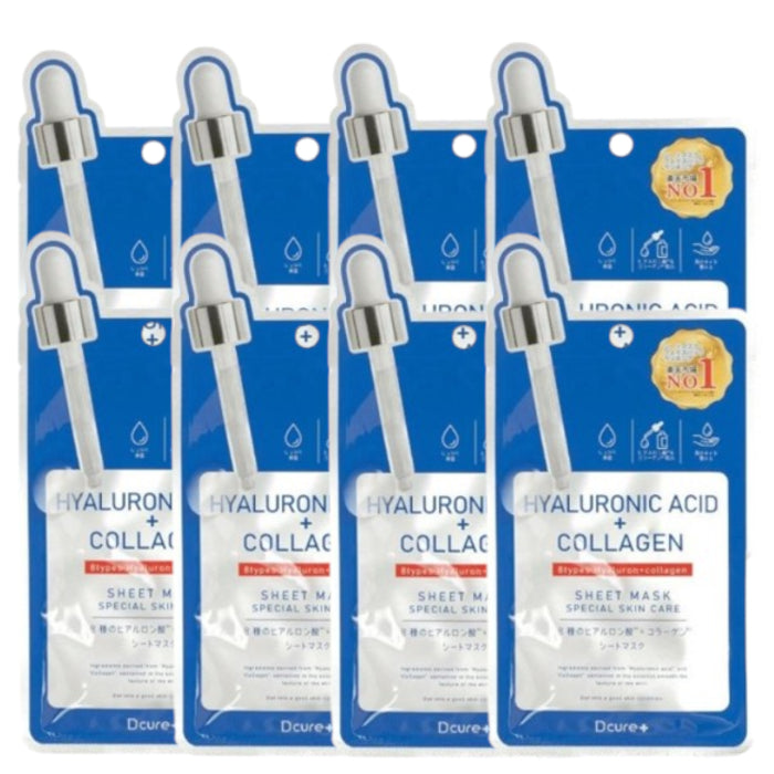 Picomonte - Dcure+ Hyaluronic Acid + Collagen Face Mask - 1 pc (8ea)