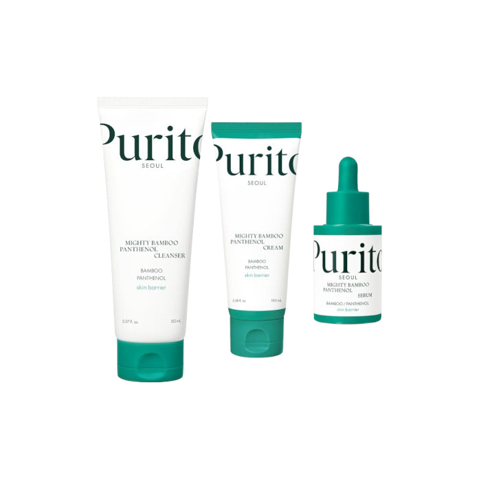 Purito SEOUL - Mighty Bamboo Panthenol Cream + Serum + Cleanser Set