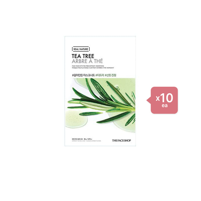 THE FACE SHOP - Real Nature Face Mask - Tea Tree - 1pc (10ea) Set