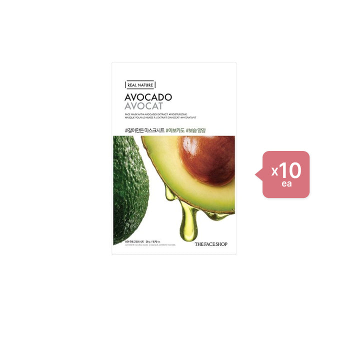 THE FACE SHOP - Real Nature Face Mask - Avocado - 1pc (10ea) Set