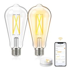 AiDot MuJoy Smart E26  Dimmable &amp; Tunable Vintage LED Bulbs-2 Pack