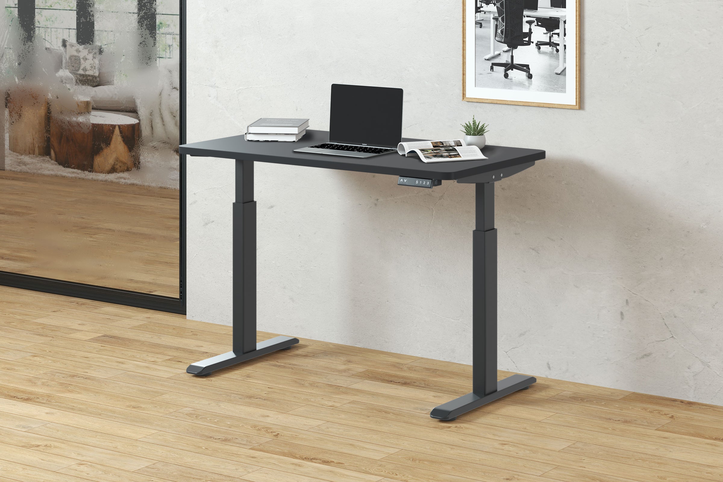 AOKE Wistopht SmartDesk Core: Anti-collision & USB Ports Black - 47" x 28" Compact - Black