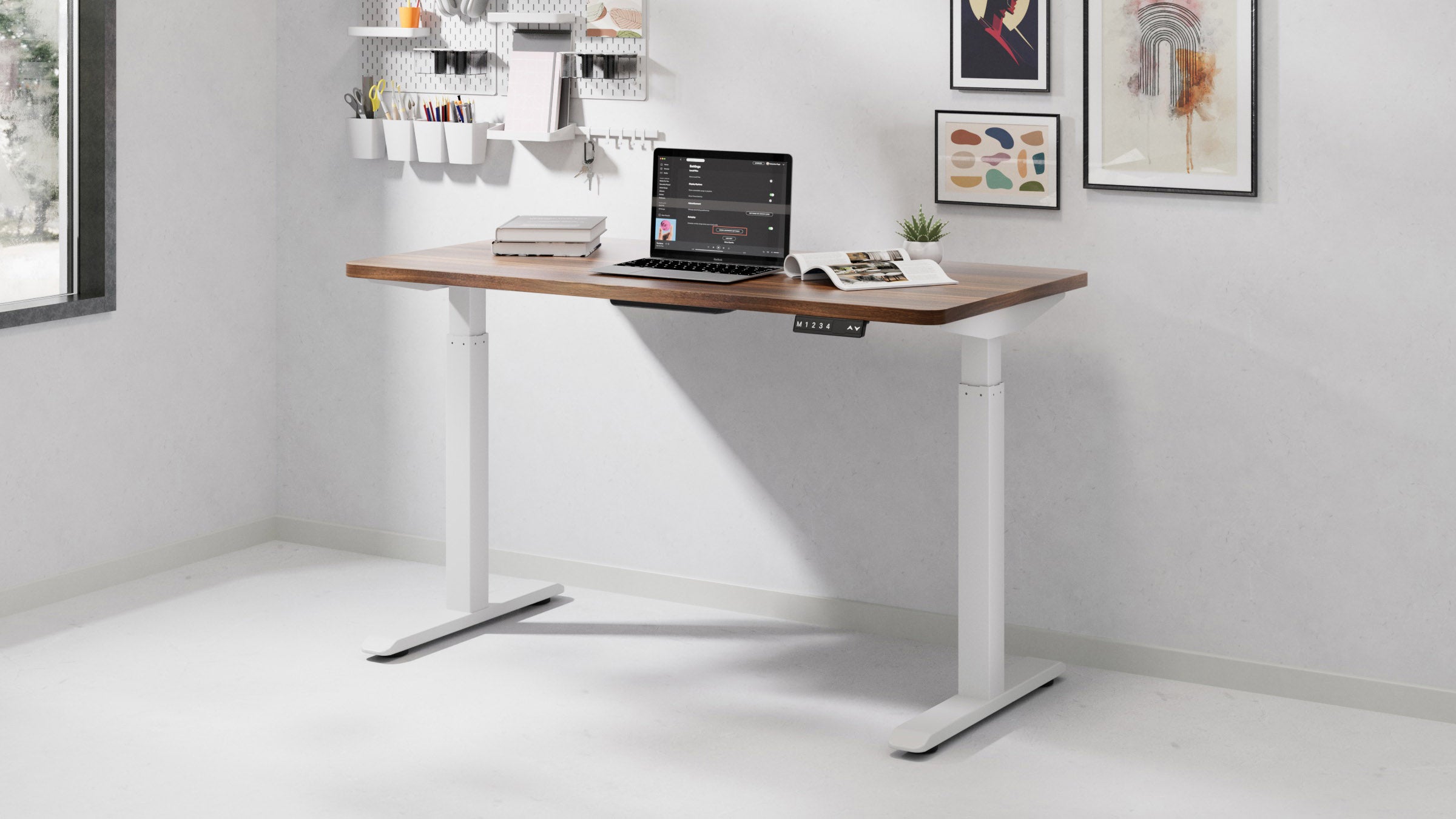 AOKE Wistopht SmartDesk Core White - 55" x 28" Classic - Walnut