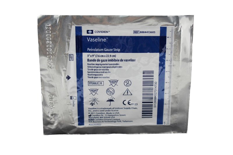 Vaseline Petrolatum Impregnated Gauze Strip, 3" x 9", Each