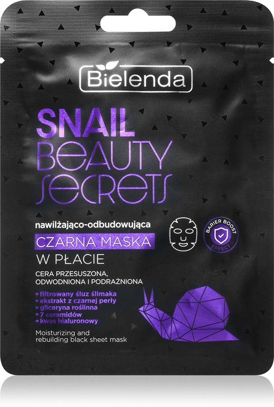 Bielenda Snail Beauty Secrets hydrating fabric face mask for dry and irritated skin