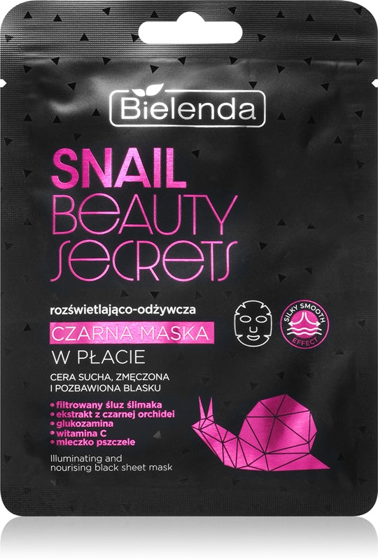 Bielenda Ślimak Beauty Odżywcza maska w płachcie Secrets do zmęczonej skóry