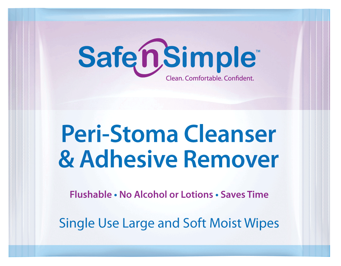 Safe N Simple Peri-Stoma Cleanser and Adhesive Remover Wipe Alcohol Free, 1-Pkg, 5-Box
