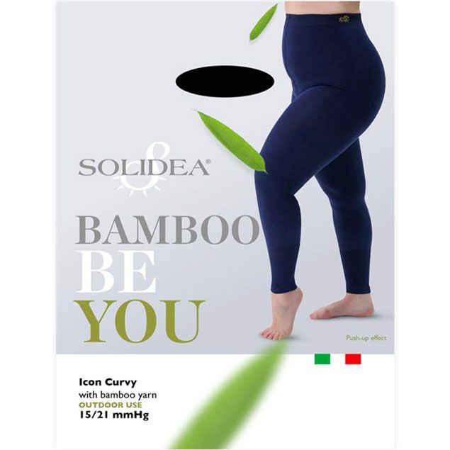 Solidea Be You Bamboo Icon Curvy Leggings modellante coprente Nero 4L XL