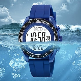 SKMEI Heren Digitaal horloge Voor buiten Modieus Vrijetijdshorloge Polshorloge Lichtgevend Stopwatch Wekker Aftellen Silicagel Horloge
