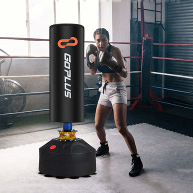 Freestanding Punching Bag Kickboxing Bag with Stand & Suction Cup Base