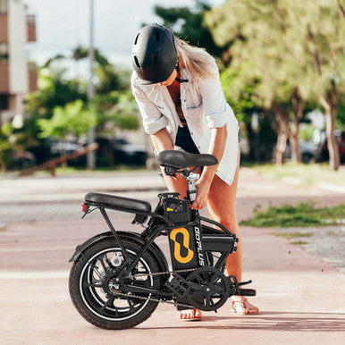 16" Folding Portable Electric Bicycle with 550W Brushless Motor - Folding E-Bike with Basket