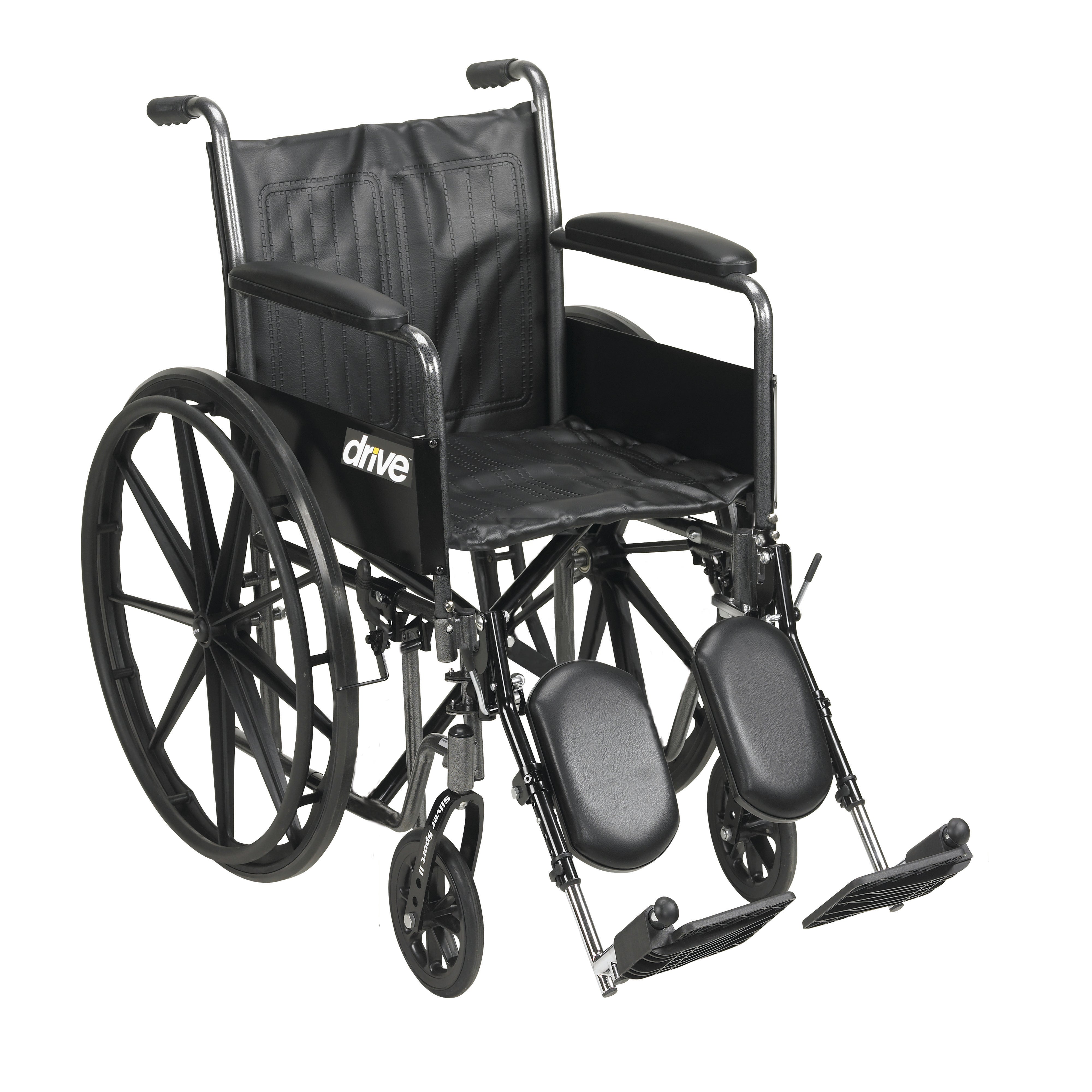 Silver Sport 2 Wheelchair, 16", Full Arms, Elevating Legs