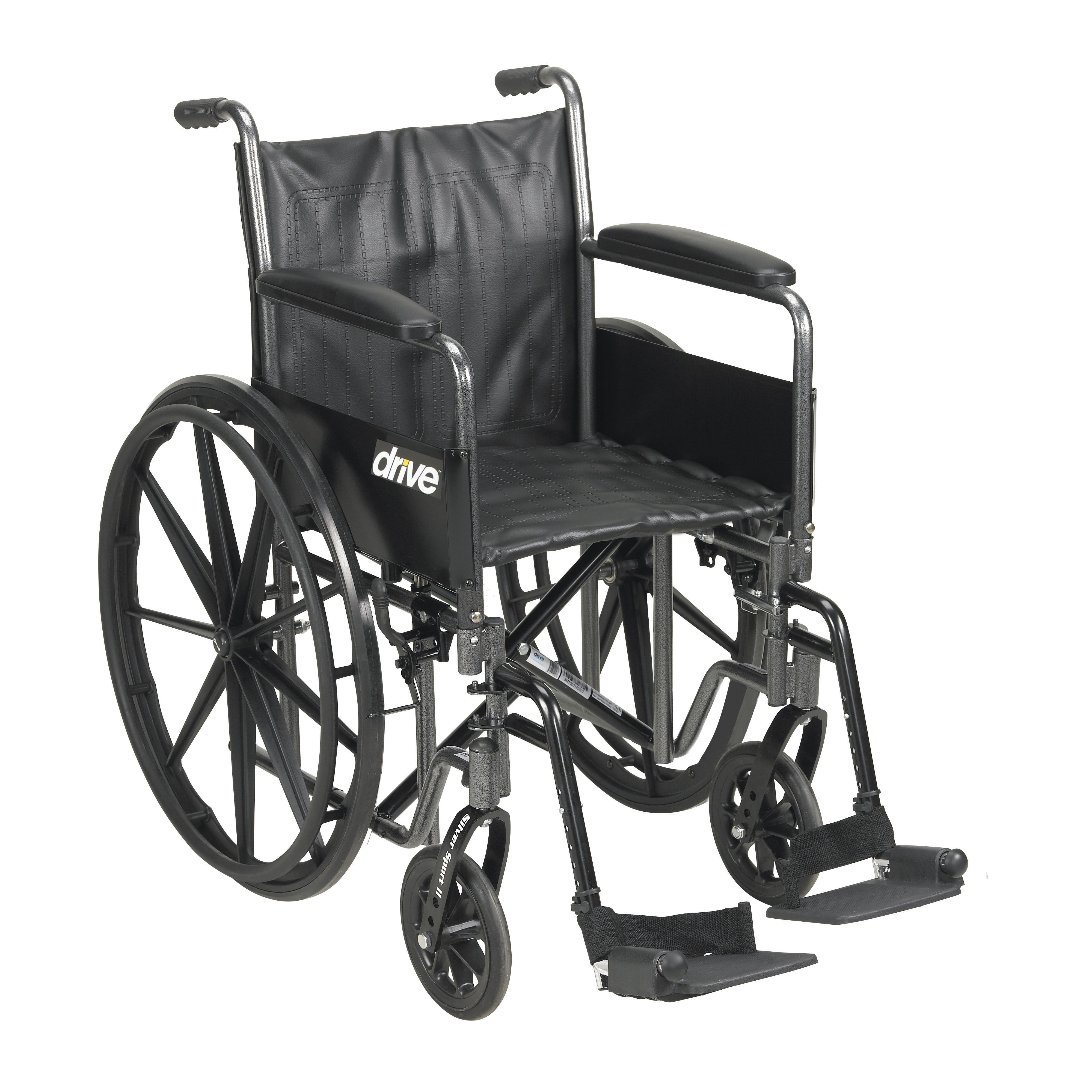 Silver Sport 2 Wheelchair, 18", Full Arms, Swing-away Legs