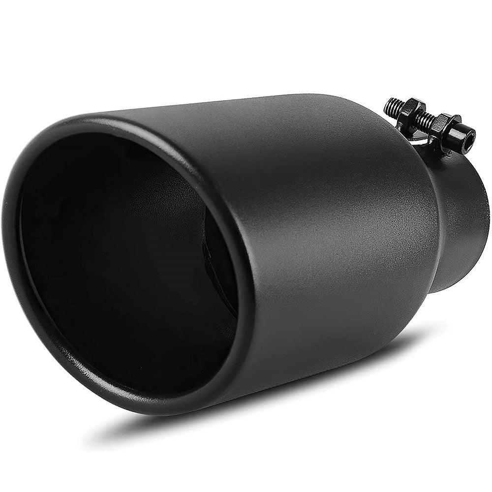 YITAMOTOR® 2.5" Inlet 4" Outlet 9" Overall Length Stainless Steel Black Exhaust Tips Bolt on Powder Coated Finish Tailpipe