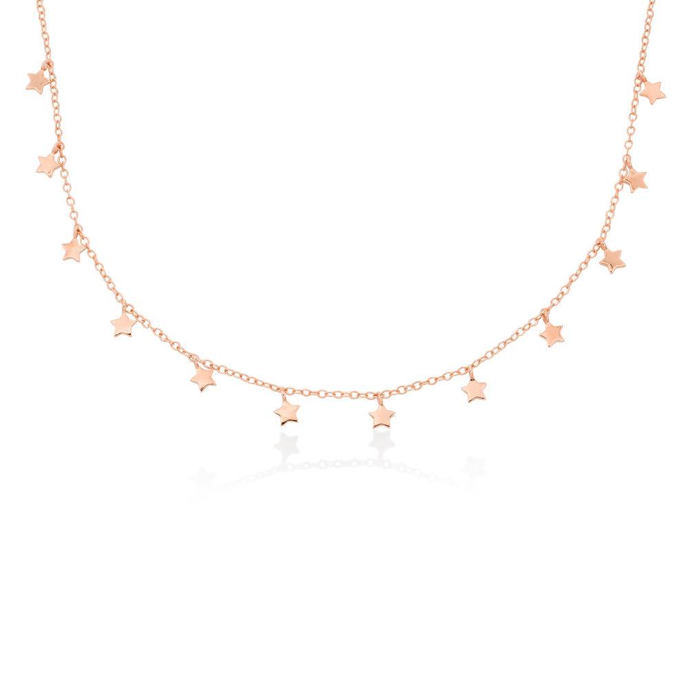 Sterne Choker-Kette - 750er rosé vergoldetes Silber