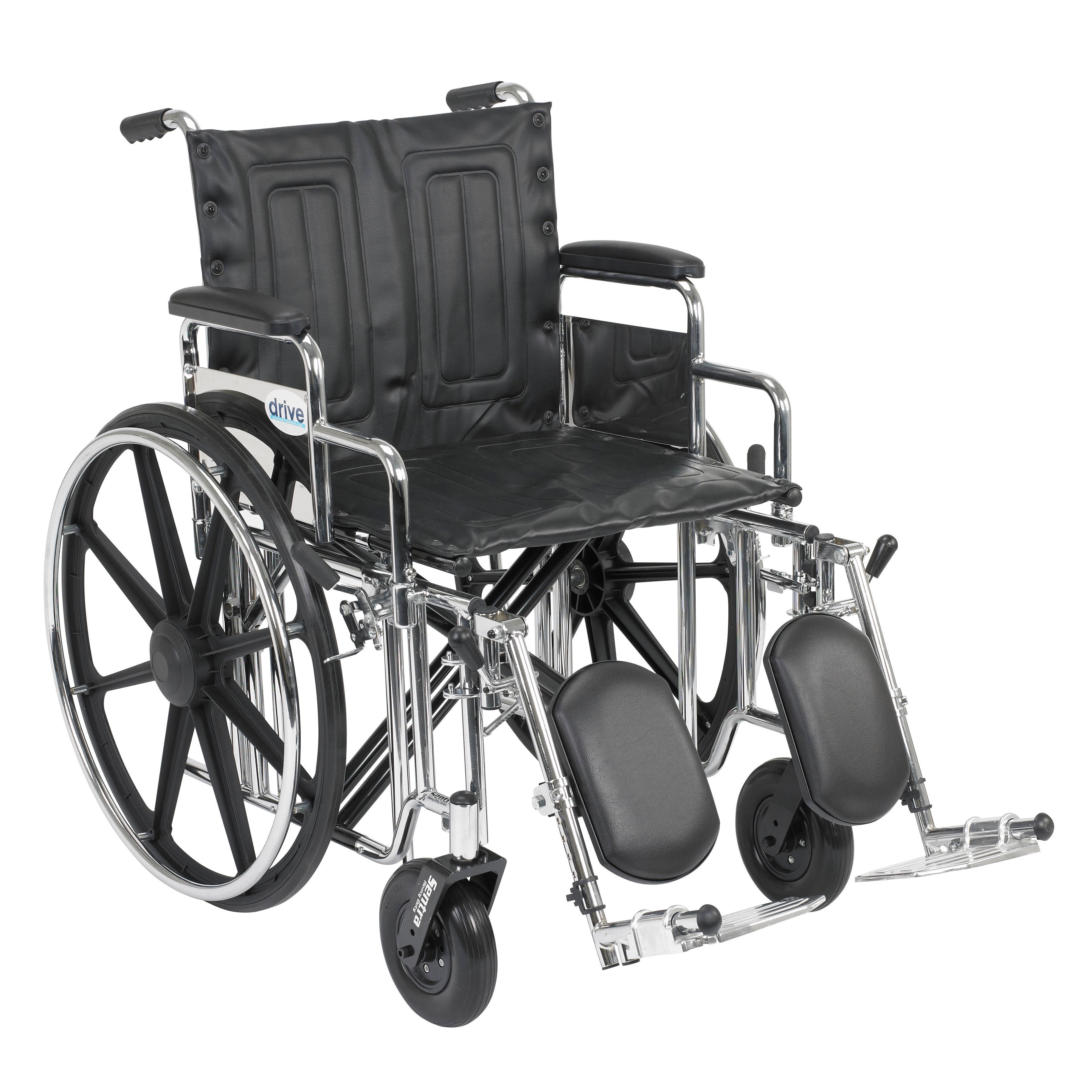Sentra Extra Heavy Duty Wheelchair, 20", Desk Arms, Elevating Legs