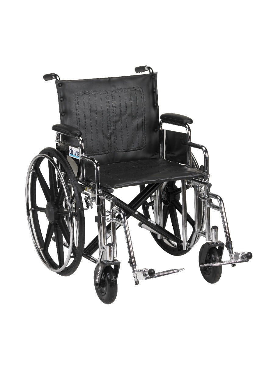 Sentra Extra Heavy Duty Wheelchair, 20", Desk Arms, Swing-away Legs