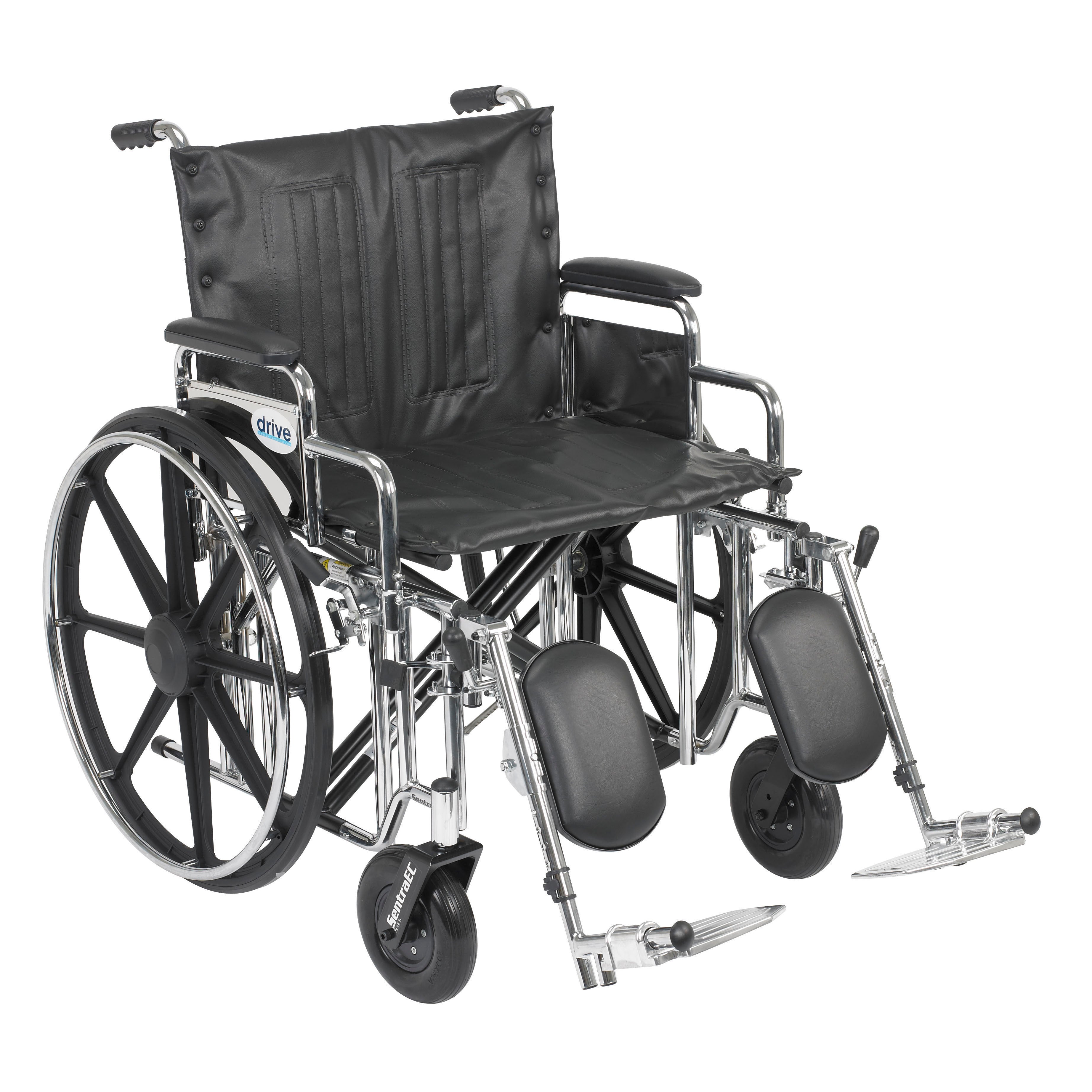 Sentra Extra Heavy Duty Wheelchair, 22", Desk Arms, Elevating Legs