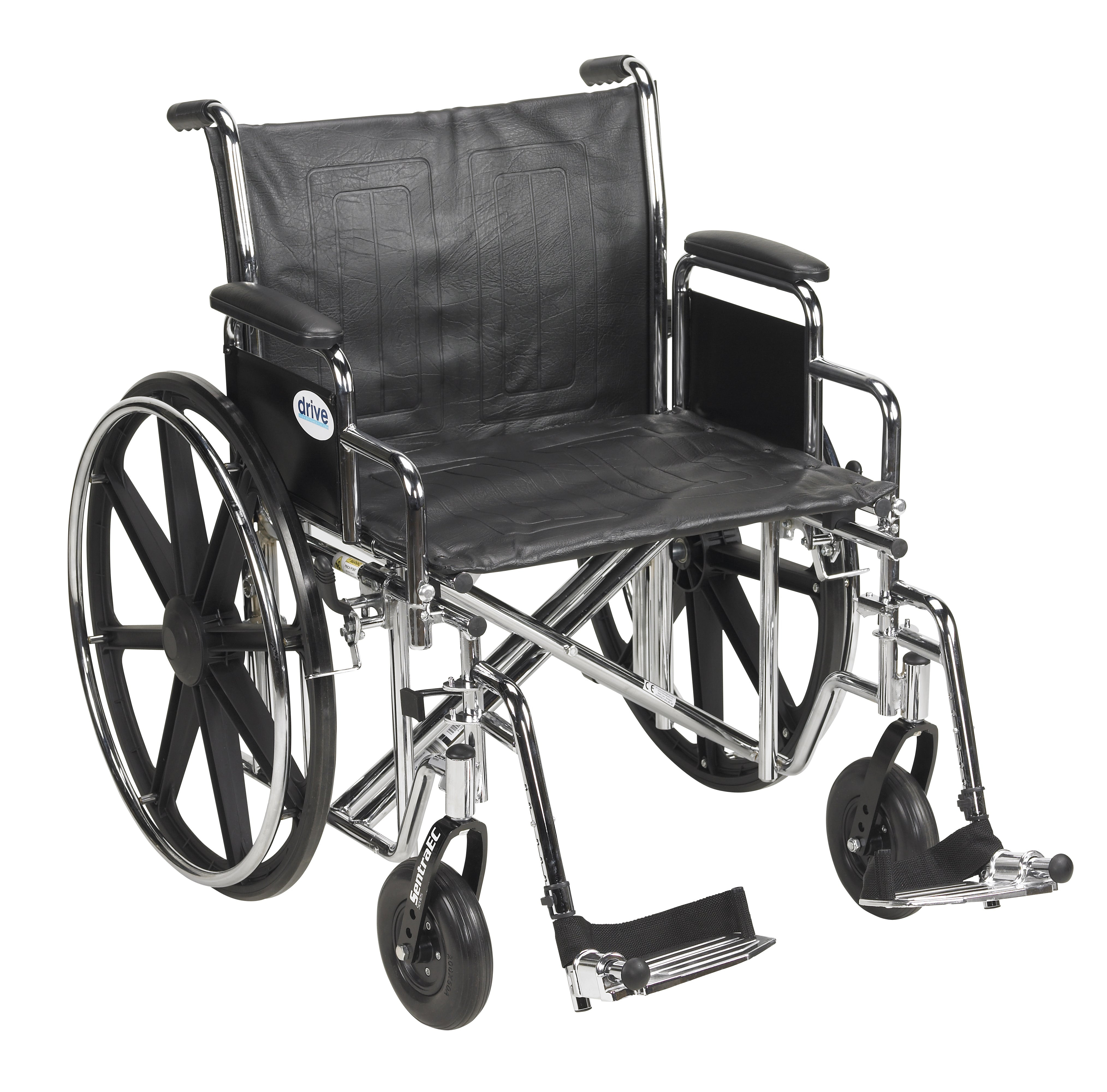 Sentra EC Heavy Duty Wheelchair, 22", Desk Arms, Swing-away Legs
