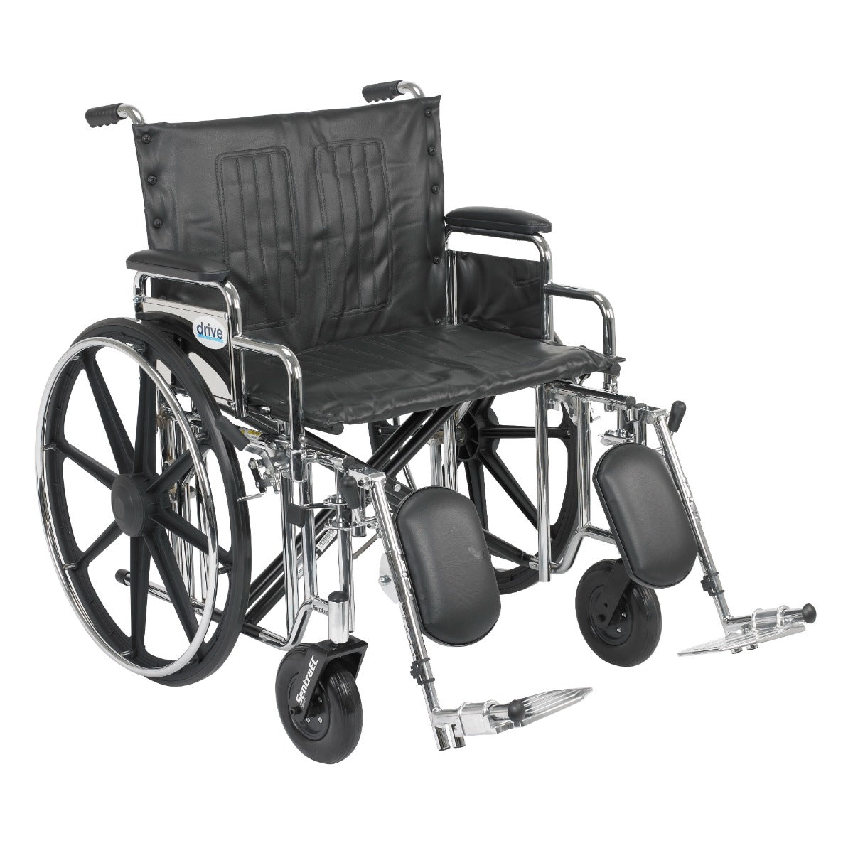 Sentra Extra Heavy Duty Wheelchair, 24", Desk Arms, Elevating Legs