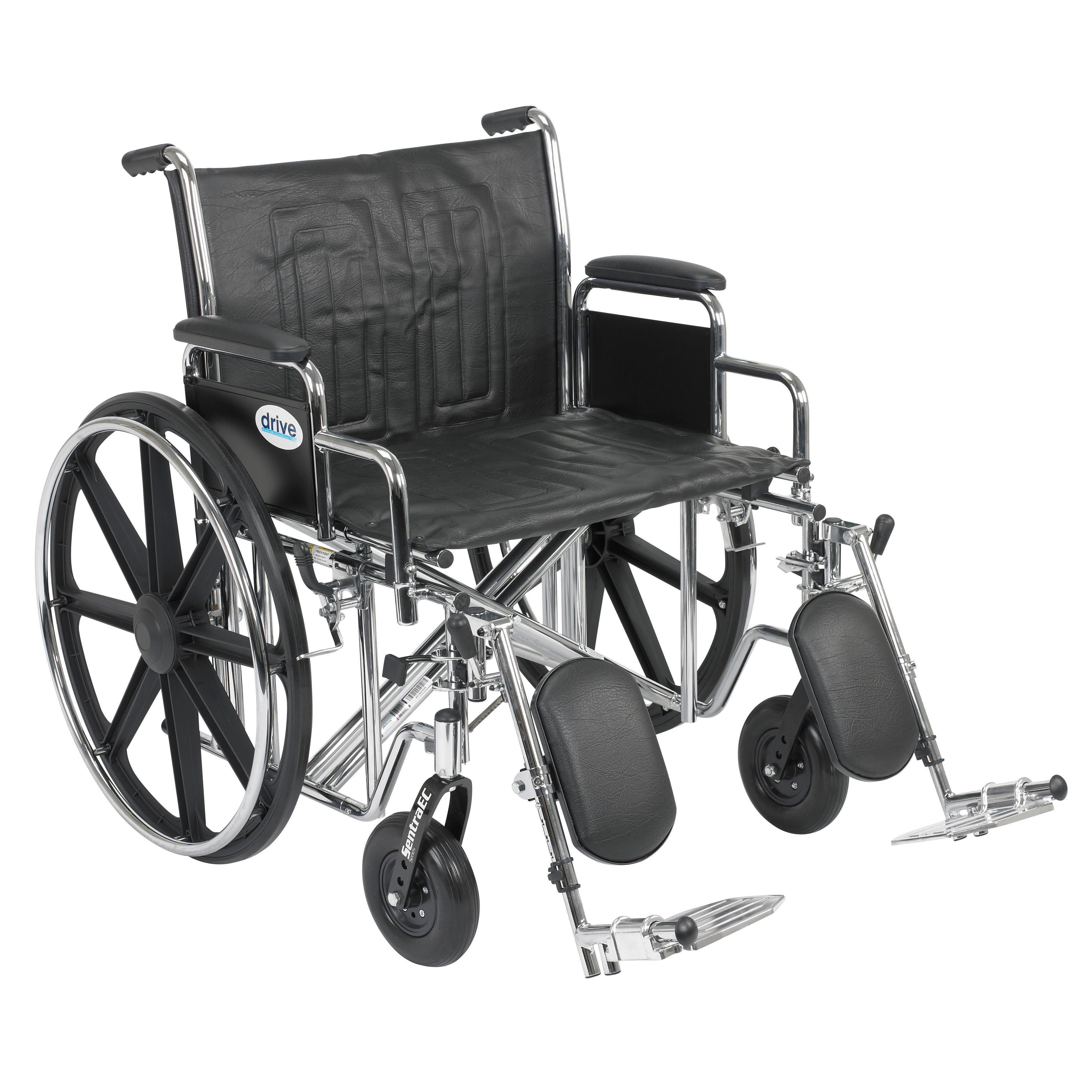 Sentra EC Heavy Duty Wheelchair, 24", Desk Arms, Elevating Legs