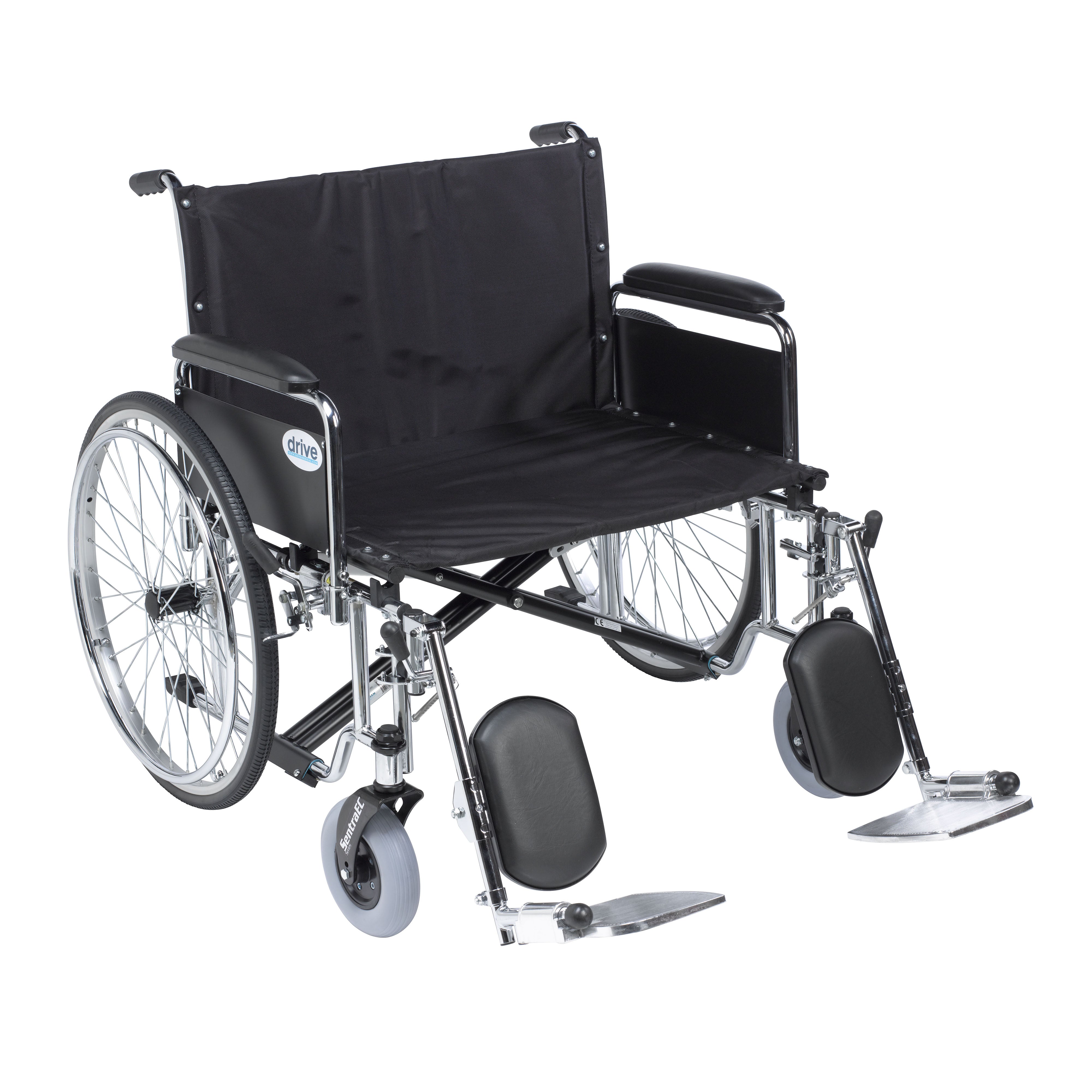 Sentra EC Heavy Duty XX Wheelchair, 26", Full Arms, Elevating Legs